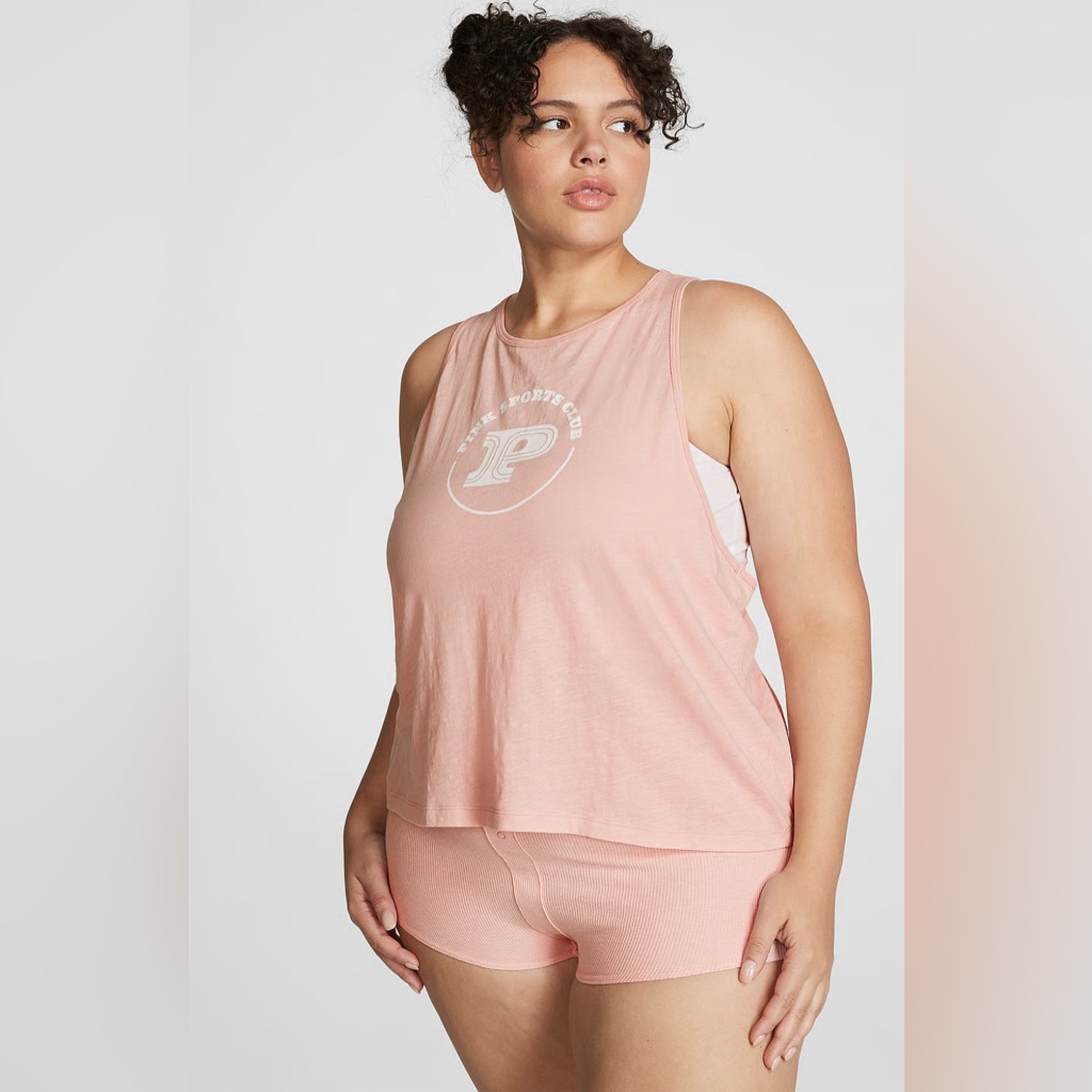 Victoria Secret Cotton Cropped Racerback Tank Top